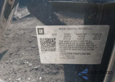 2019 Chevrolet Malibu Lt from USA, damaged, VIN 1G1ZD5ST0KF133785